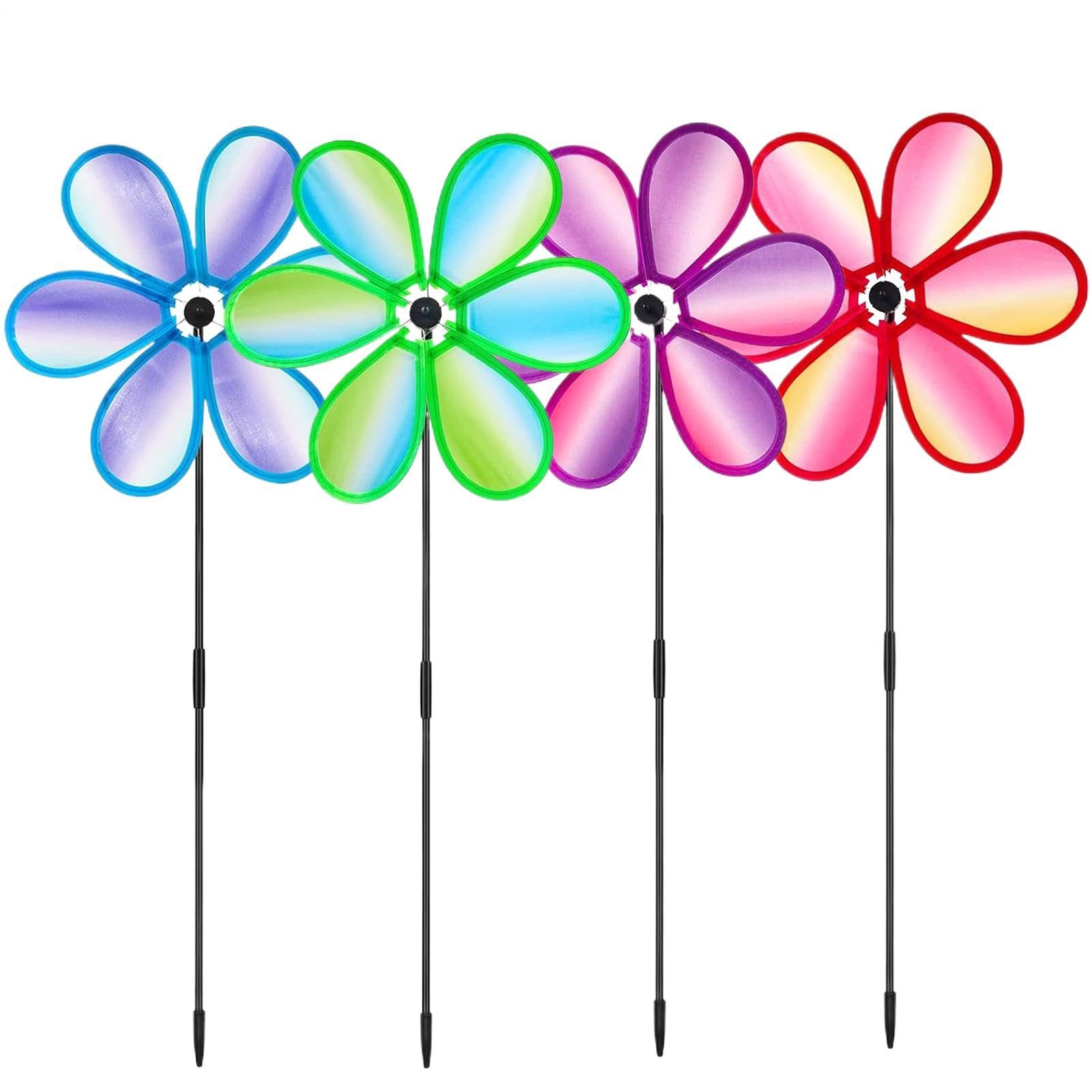 Molinillos de viento para patio de metal resistente al exterior set de 4 piezas decorativas