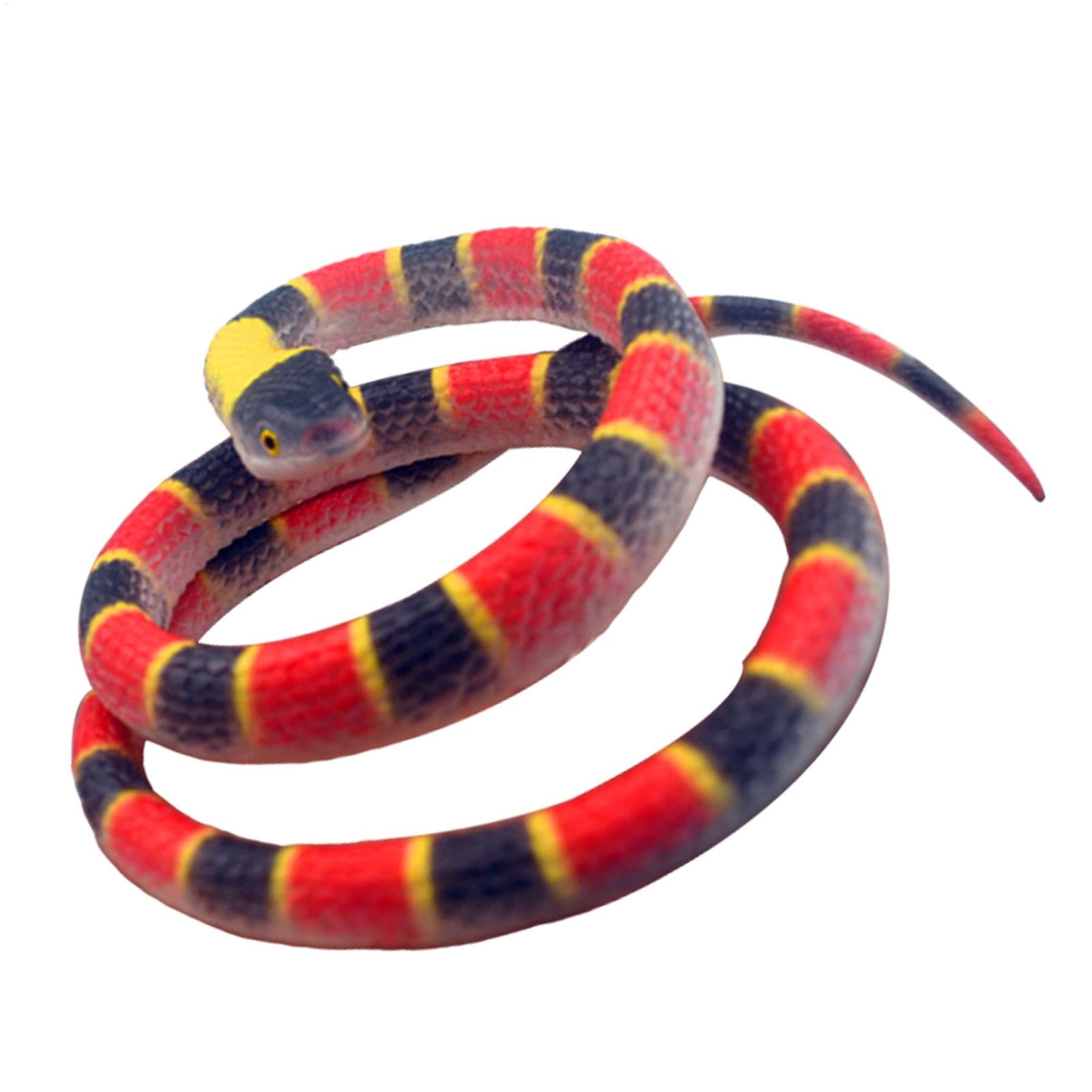 Rubber Snake Toy - Rubber Snakes Realistic, Realistic Snake Decoration Prank Toys | 70cm Long Rubber Snakes Realistic Decoration to Keep Birds Away, Fake Snake Toy for Halloween Party Favors