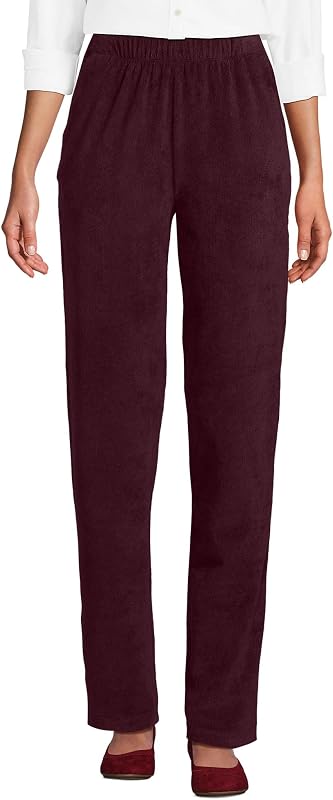 Pantalones deportivos de pana para mujer Lush Burgundy Petite Small