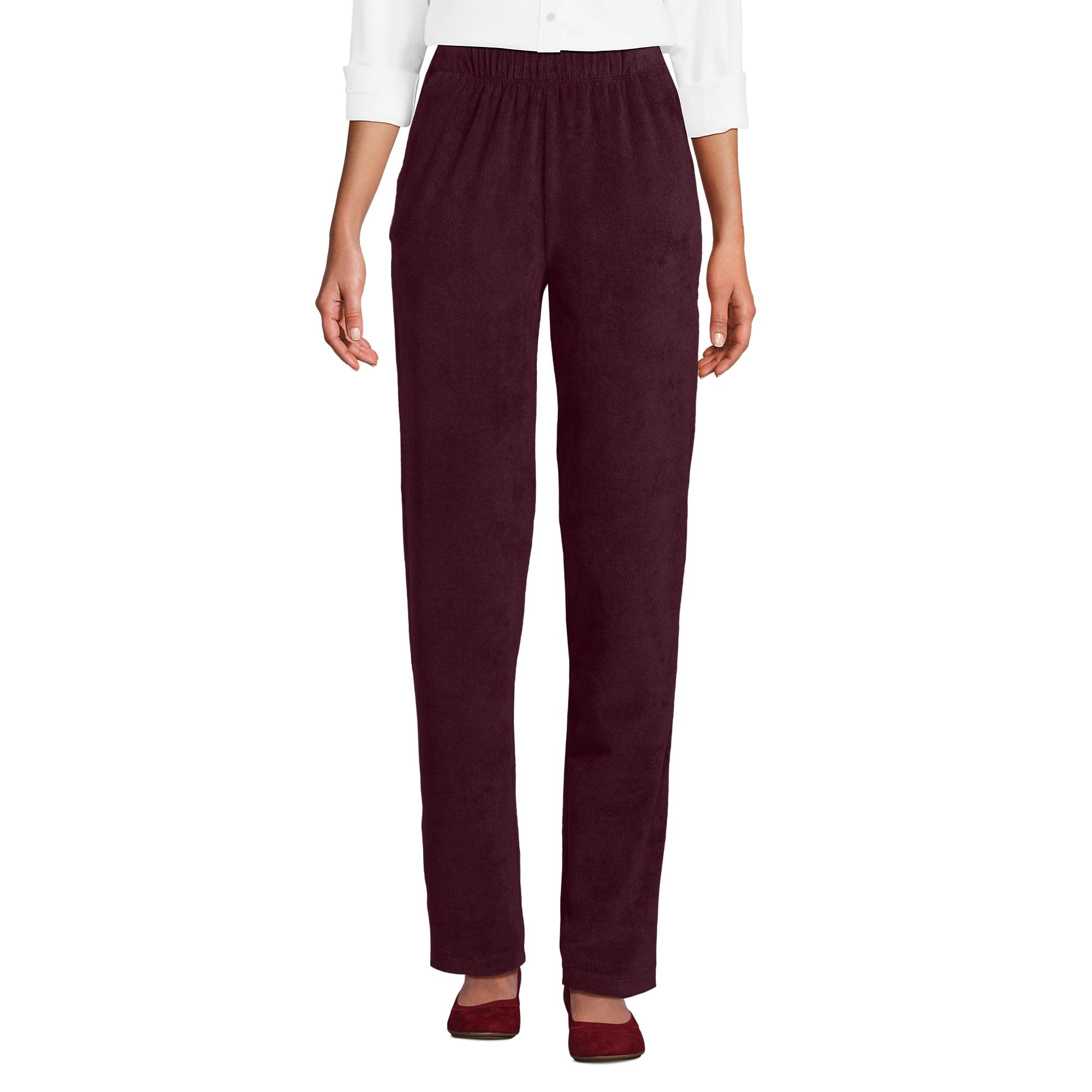 Lands End Women s Sport Corduroy Pants Lush Burgundy Petite Large