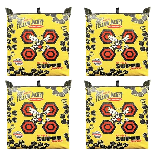 Morrell Super Duper Field Point Bow Targets Archery Block Bag for High Speed Compound Bows and Crossbows Outdoor Target Practice, 4 Pack, Yellow