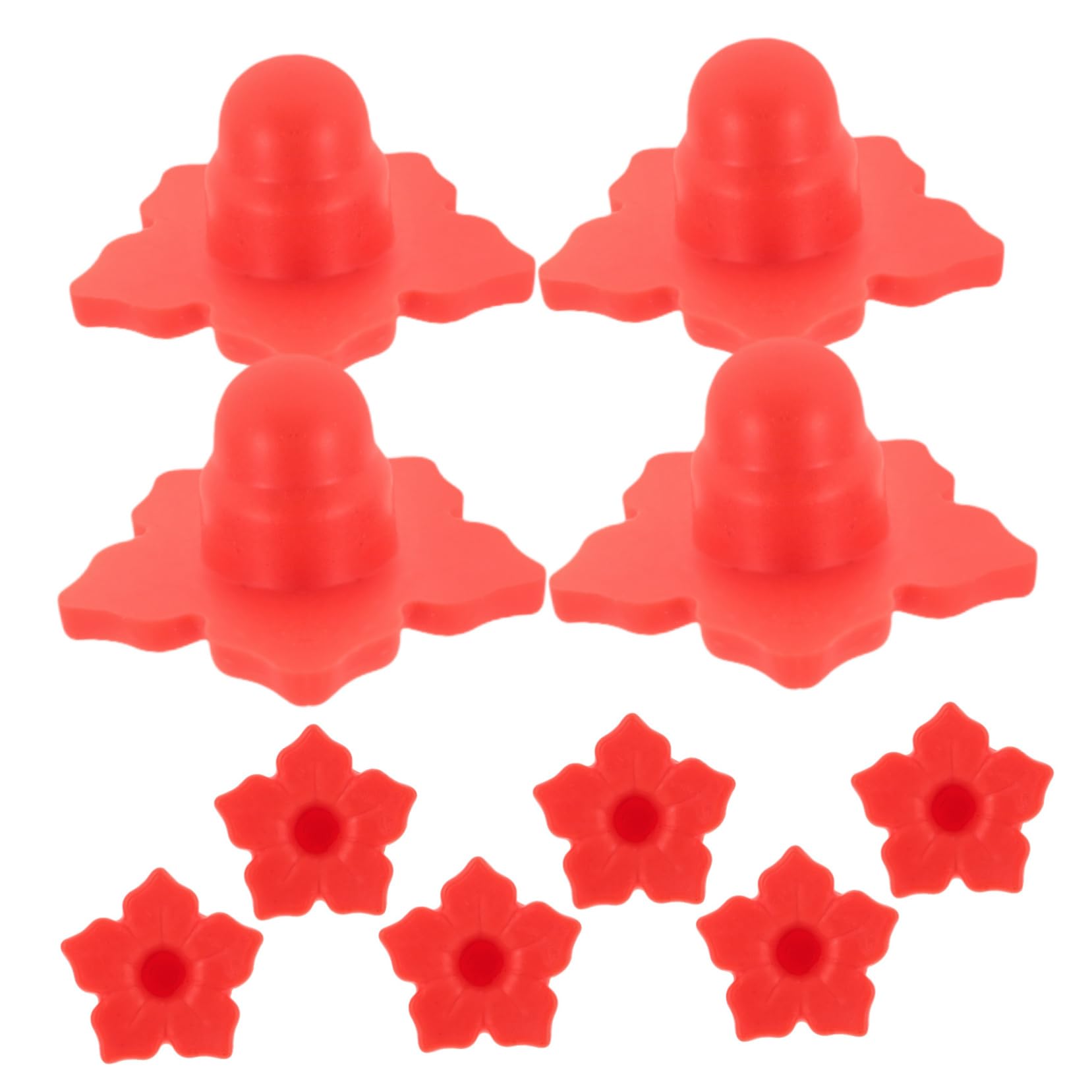 Mikikit 10pcs Hummingbird Feeder Flower Replacements Vibrant Outdoor Bird Feeder Accessories Realistic Floral Design for Easy Feeding Garden Decor