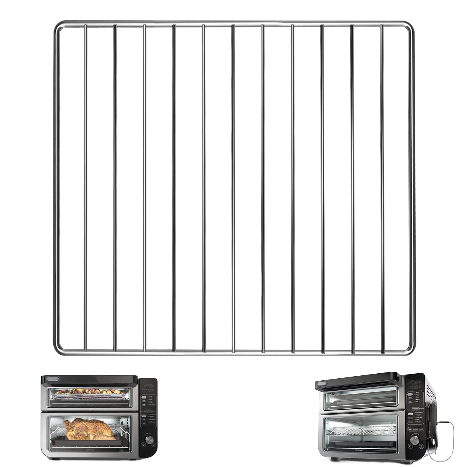 GWY Wire Rack for Ninja DCT451 DCT401 DCT402BK 12-in-1 Smart Double Oven, 13''×12.4'' Stainless Steel Toaster Oven Cooling Rack Replacements Parts Accessories for Ninja DCT601 DCT651 Smart Oven