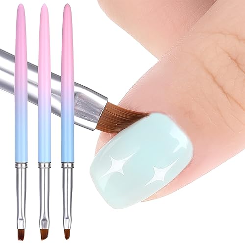 cobee Paquete de 3 pinceles de limpieza de esmalte de uñas, pinceles de limpieza de arte de uñas, pinceles de pintura de uñas, cepillo removedor de