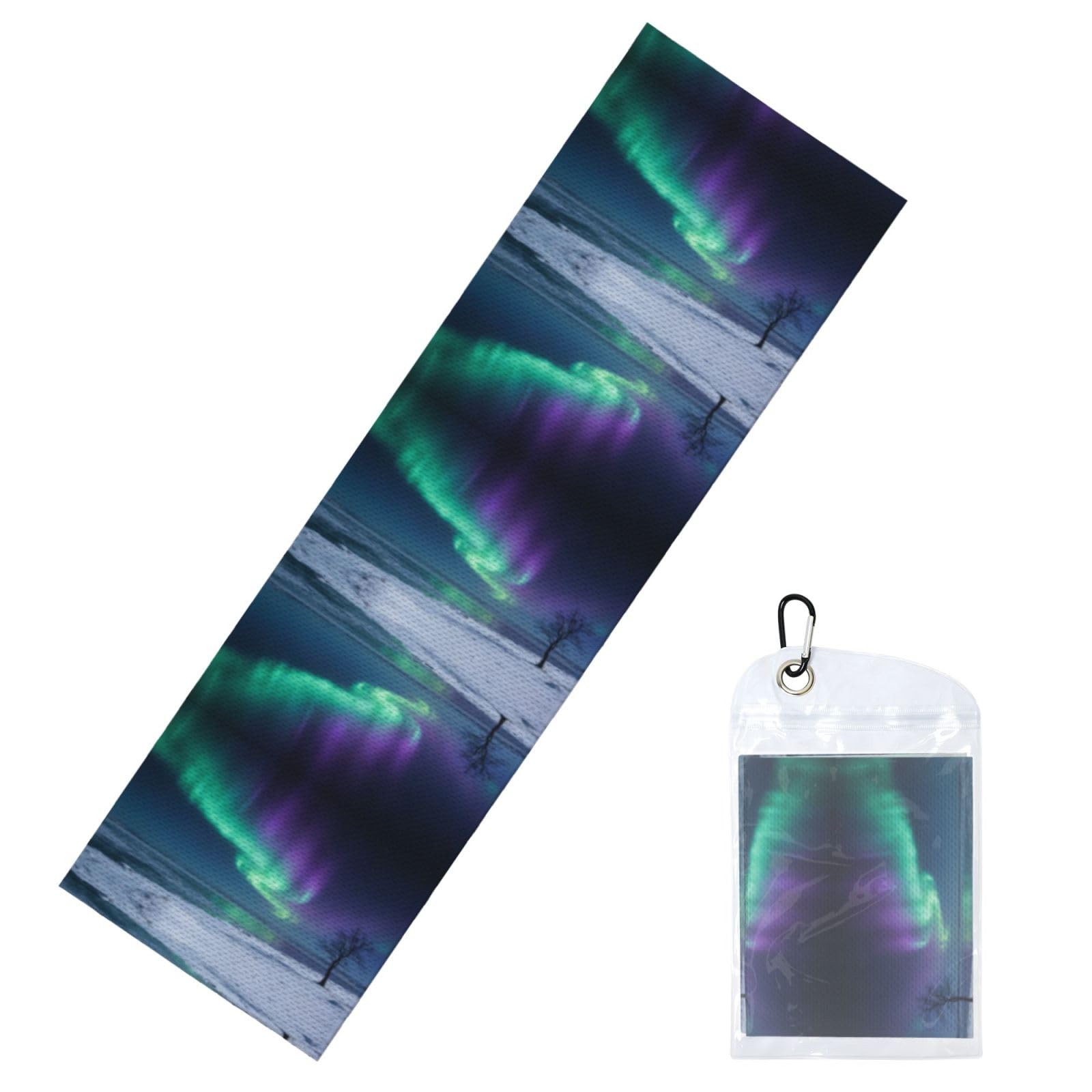DUYIOKH Light Over Frozen Lake Print Cooling Towel, Portable Towel for Gym Workout Golf Beach World Cup Sports Hot Weather