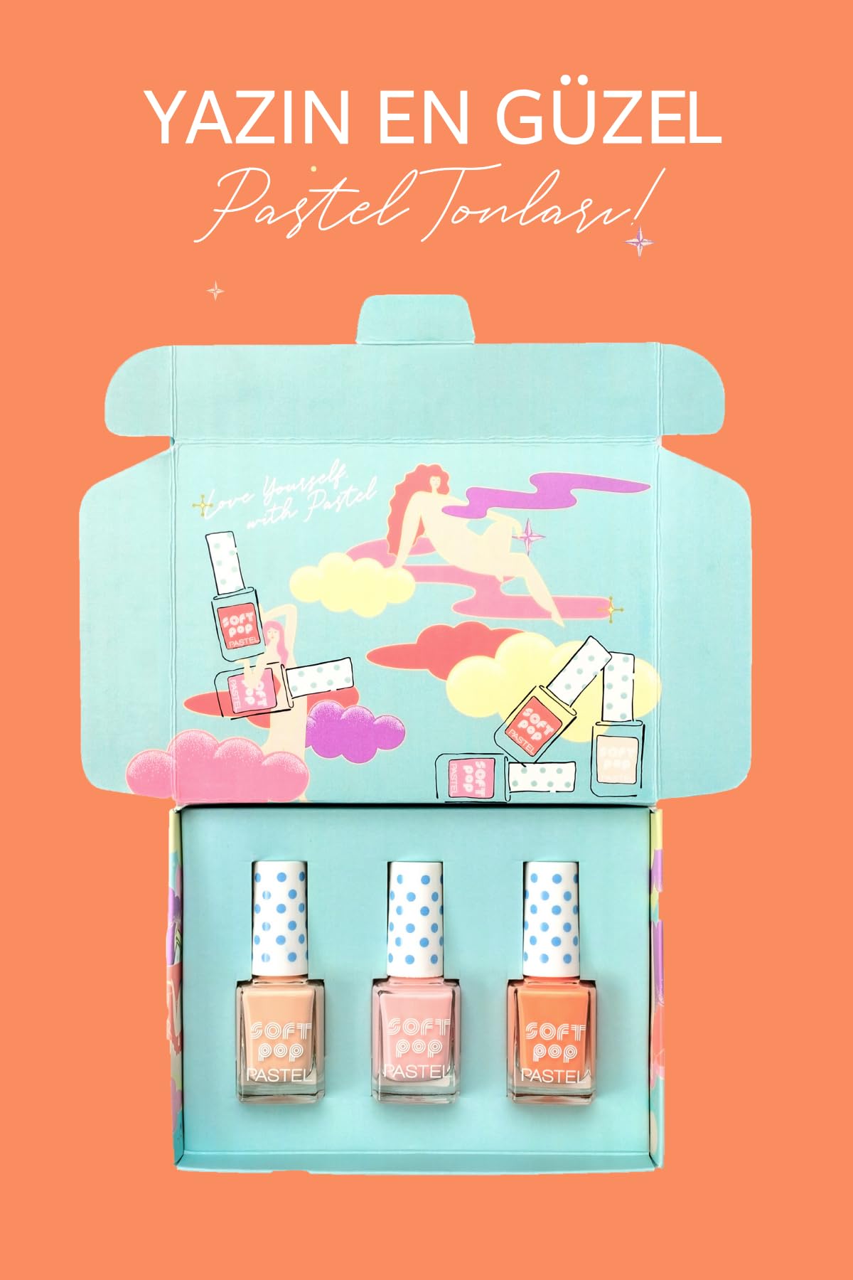 Pastel Soft Pop 3'lü Oje Seti