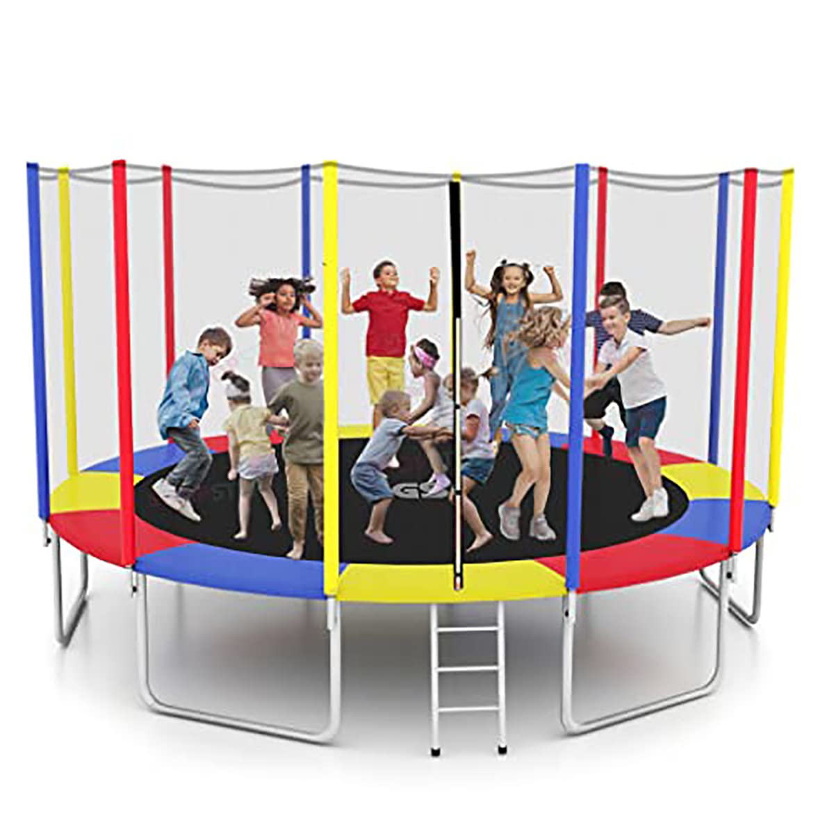 Shopster Fitness GS 16 Feet Jumping Trampoline for Kids & Adults with Safety Enclosure net, Jumper Mat (Supports Weight Capacity of 300 Kgs), Indoor & Outdoor, Heavy Duty (Dia- 16 ft), Rainbow (B09MD319G2) Amazon Price History, Amazon Price Tracker