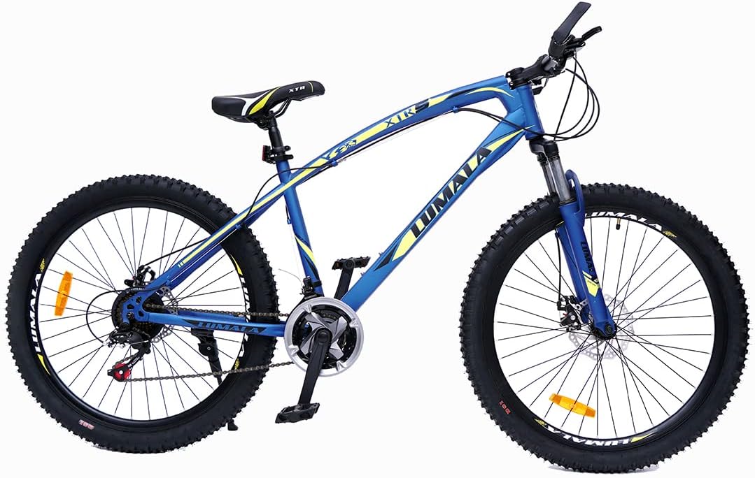 Lumala XTR Mountain Bike Wheel Size 26T Dual Disc Brake Multi Speed 85% Assembled Yellow Blue
