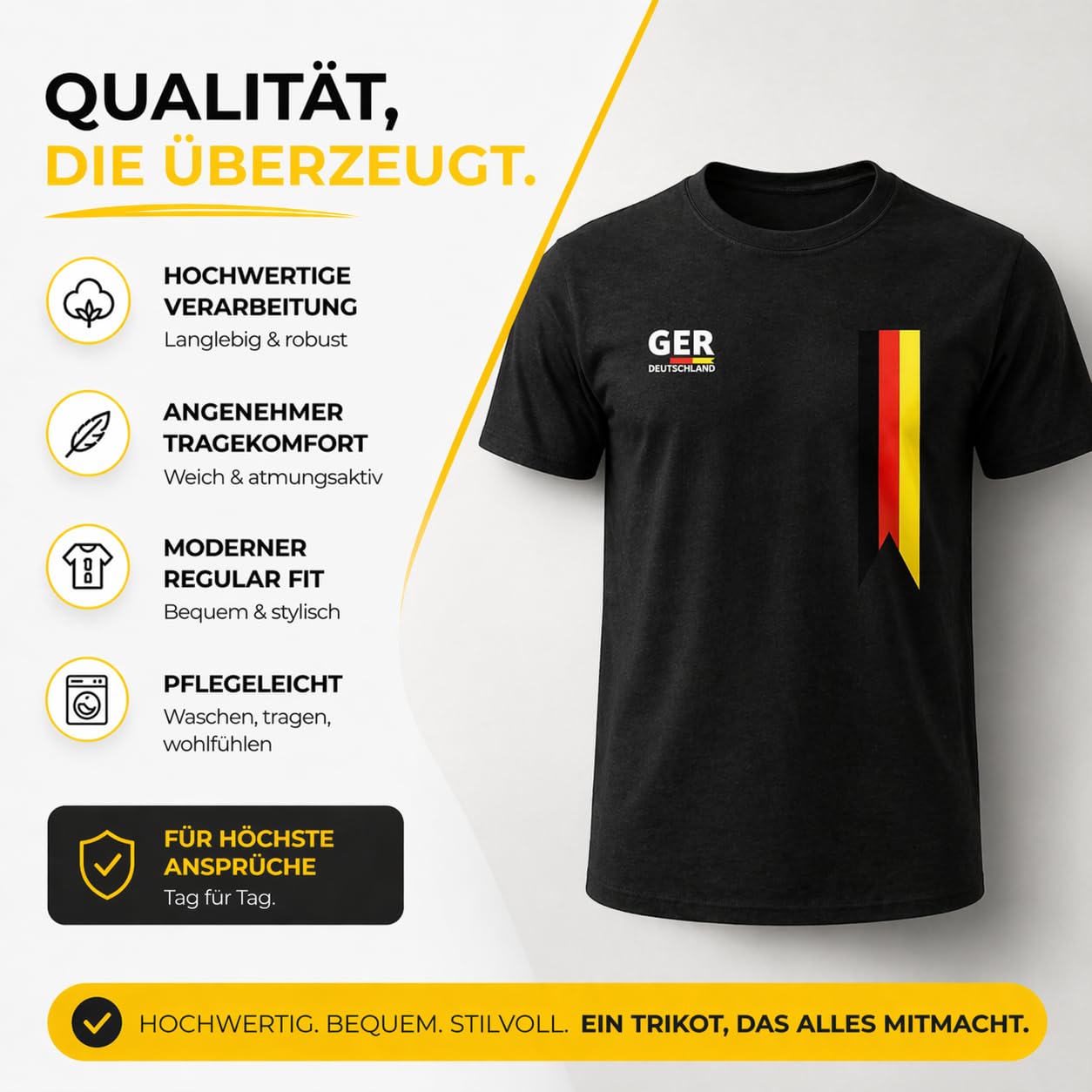 Maglia Germania Coppa del Mondo 2026 - per Uomo & Donna - per Il Campionato Mondiale di Calcio - Articolo da Tifoso Germany, Nero, L - 3