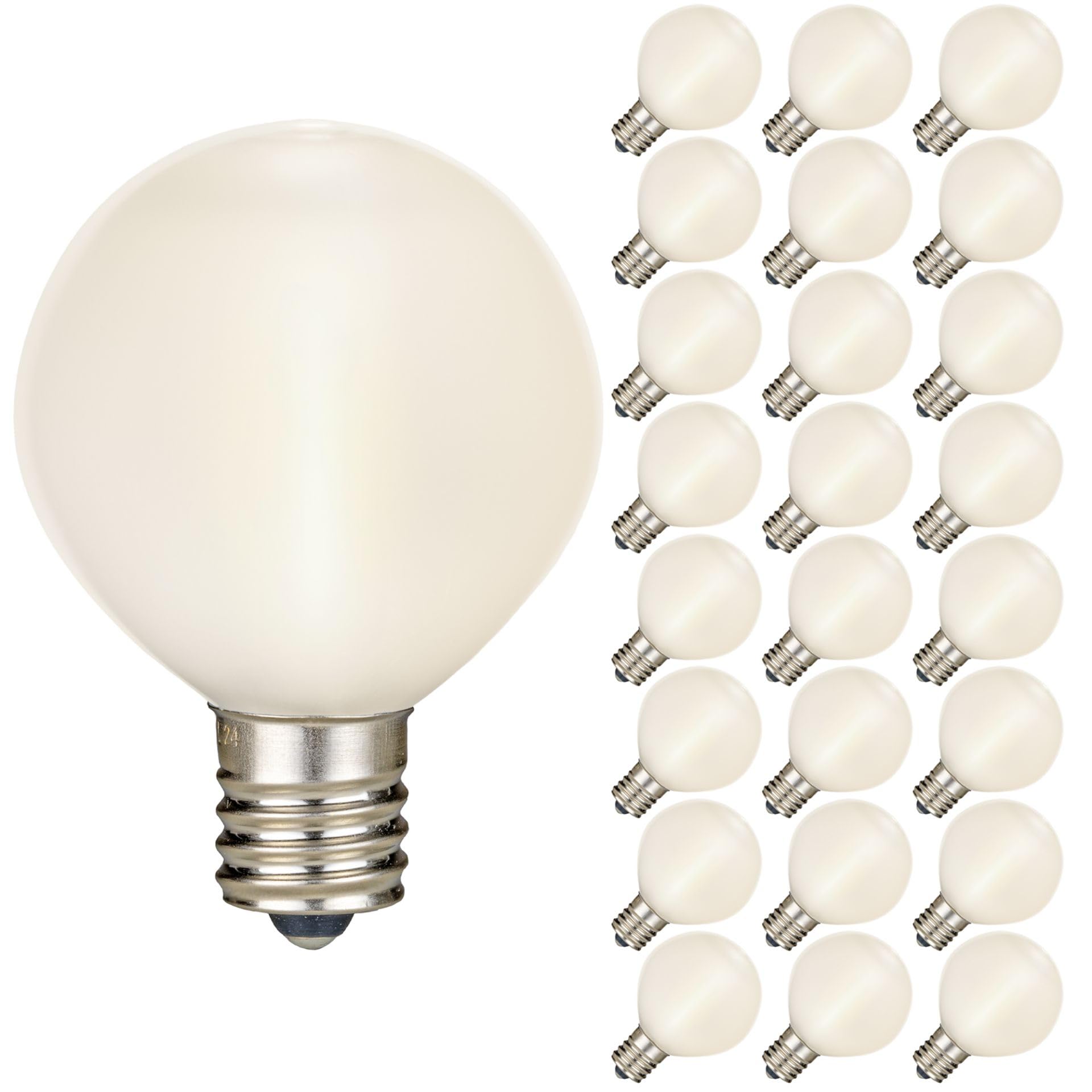Novelty Lights 25 Pack Frosted White G50 LED Filament String Light