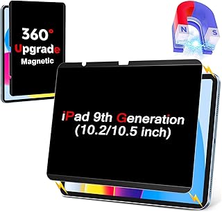 ZOEGAA 360°4 Way Magnetic Privacy Screen Protector iPad 9th/8th/7th Generation&iPad Air 3th&iPad Pro 10.5", Removable&Reusable Anti Blue Light Glare Privacy Screen for iPad 9th Generation 10.2/10.5 In