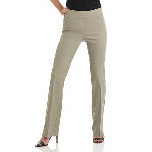 Rekucci Calça feminina confortável bootcut