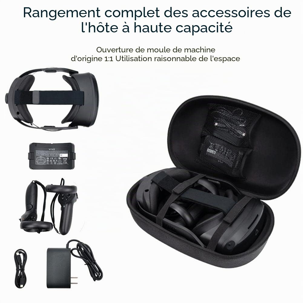 Étui pour Vive Focus 3, étui de Transport Rigide Tout-en-Un, Sac de Rangement Portable pour Casque de réalité virtuelle HTC VIVE Focus 3 et Accessoires