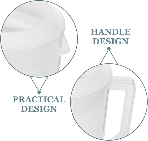 Miniatura 4 de Taza medidora grande con escala Contenedor de almacenamiento de bebidas con tapa Jarra de agua fría Jarra de jugo de plástico 169.1 fl oz Taza