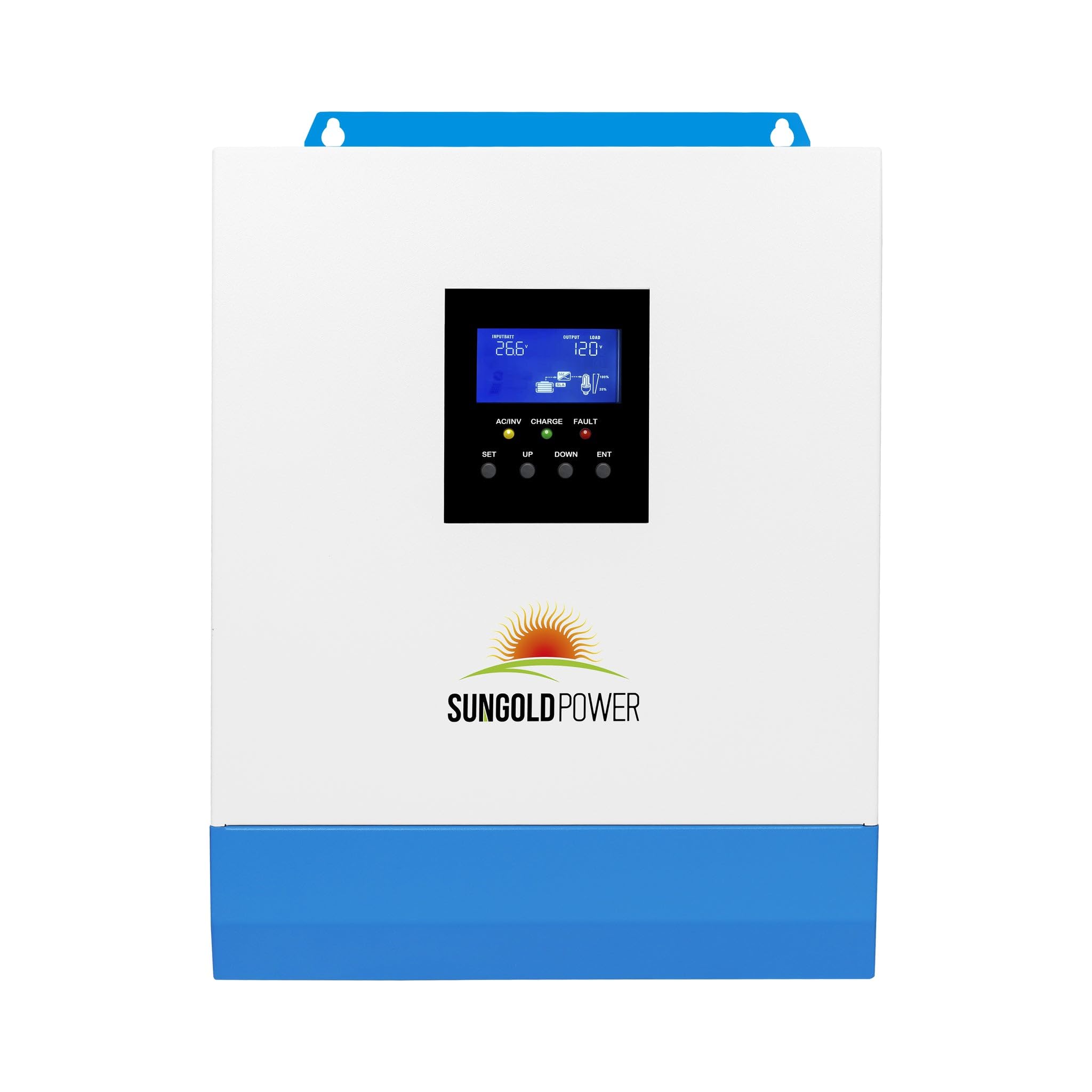 SUNGOLDPOWER 3000W DC 24V Pure Sine Wave Solar Inverter,120V AC Output, 80A MPPT Solar Charger (MPPT Voltage Range 120V-400Vdc) and 40A AC Battery