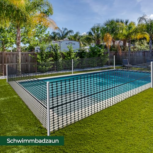 Ohuhu Begrenzungszaun mobiler Zaun 30m lang 1m hoch mit 25 Pfähle, Engmaschig Hundezaun, Absperrzaun, Steckzaun Kleintiernetz Gartenzaun ideal für Garten, Haus, Hof, Schwarz
