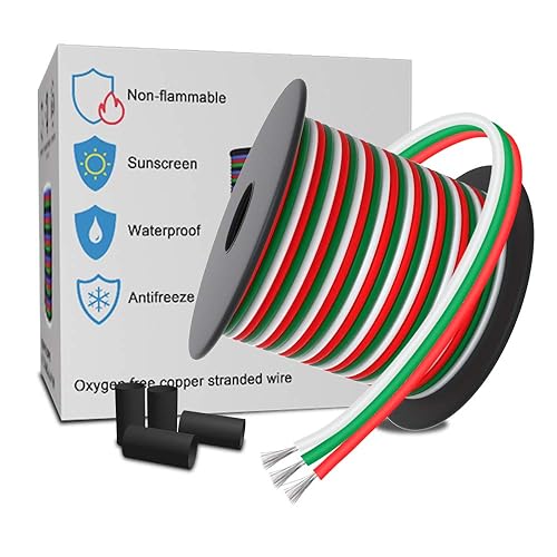 LEADTOPS Cable de extensión conductor de 3 pines, calibre 22 AWG, cable de cobre estañado trenzado para 512 V CC WS2812B WS2811 Dream Color RGB Tira