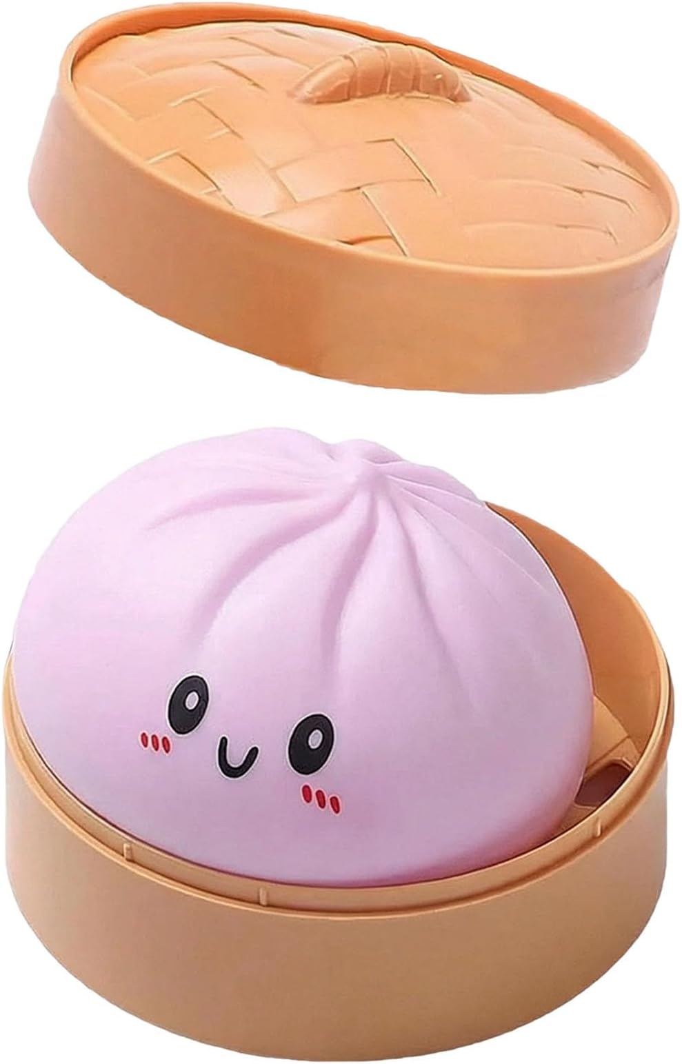 Giant Glitter Dumpling Squeeze,Squishy Dumpling Toy,Cute Rainbow Dumplings Buns Bao With Steamer Box,Squishy Balls,Soft Dough Toy Party Favors For Adults Kids,Birthday Xmas Gifts (B-Light Purple)