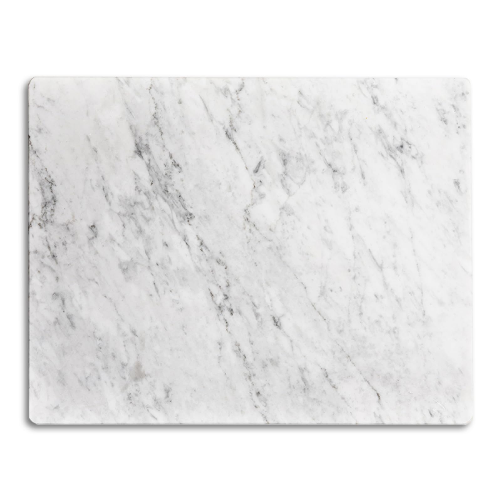 Marble Pastry board 16 x 12 Inches Carrara White Marble Cutting Board Multi-Purpose Serving Tray with Non-Slip Feet for Rolling Dough, Cheese, Pastries, Fruits and Vegetables