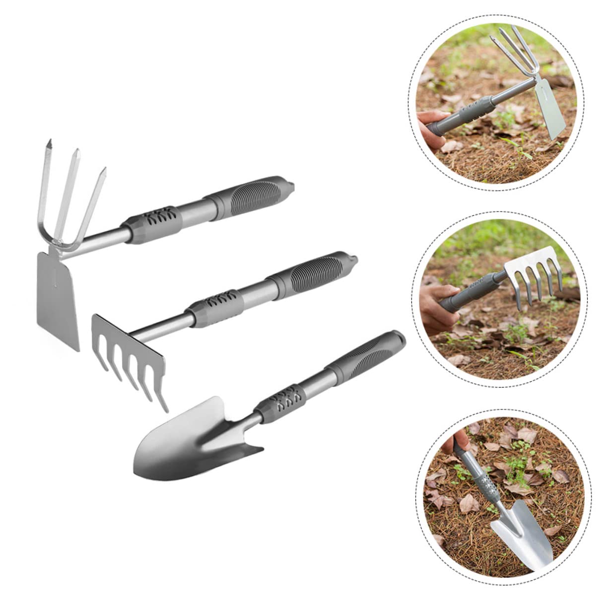 TOYANDONA Kit de Jardinage 3 Pièces Outils pour Creuser Le Sol, Pelle à Transplanter en Acier, Manche PVC, pour Semis et Repiquage