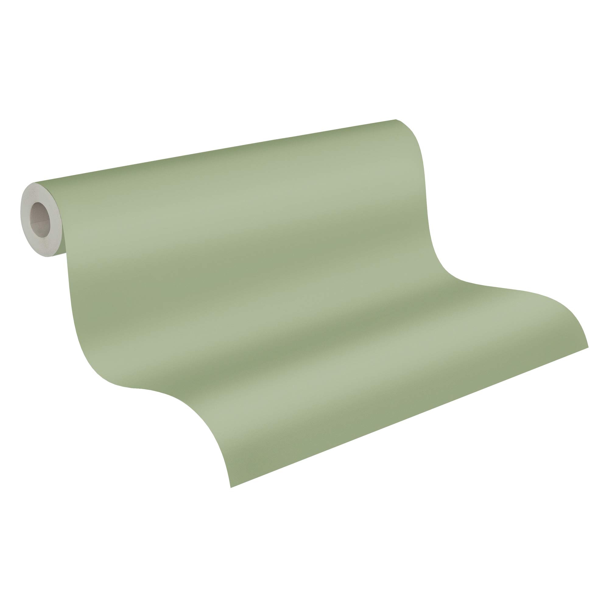 Papel Pintado Liso New Life A.S. Création Papel pintado tejido no tejido 10.05 m x 0.53 m Verde Fabricado en Alemania 376804 37680-4