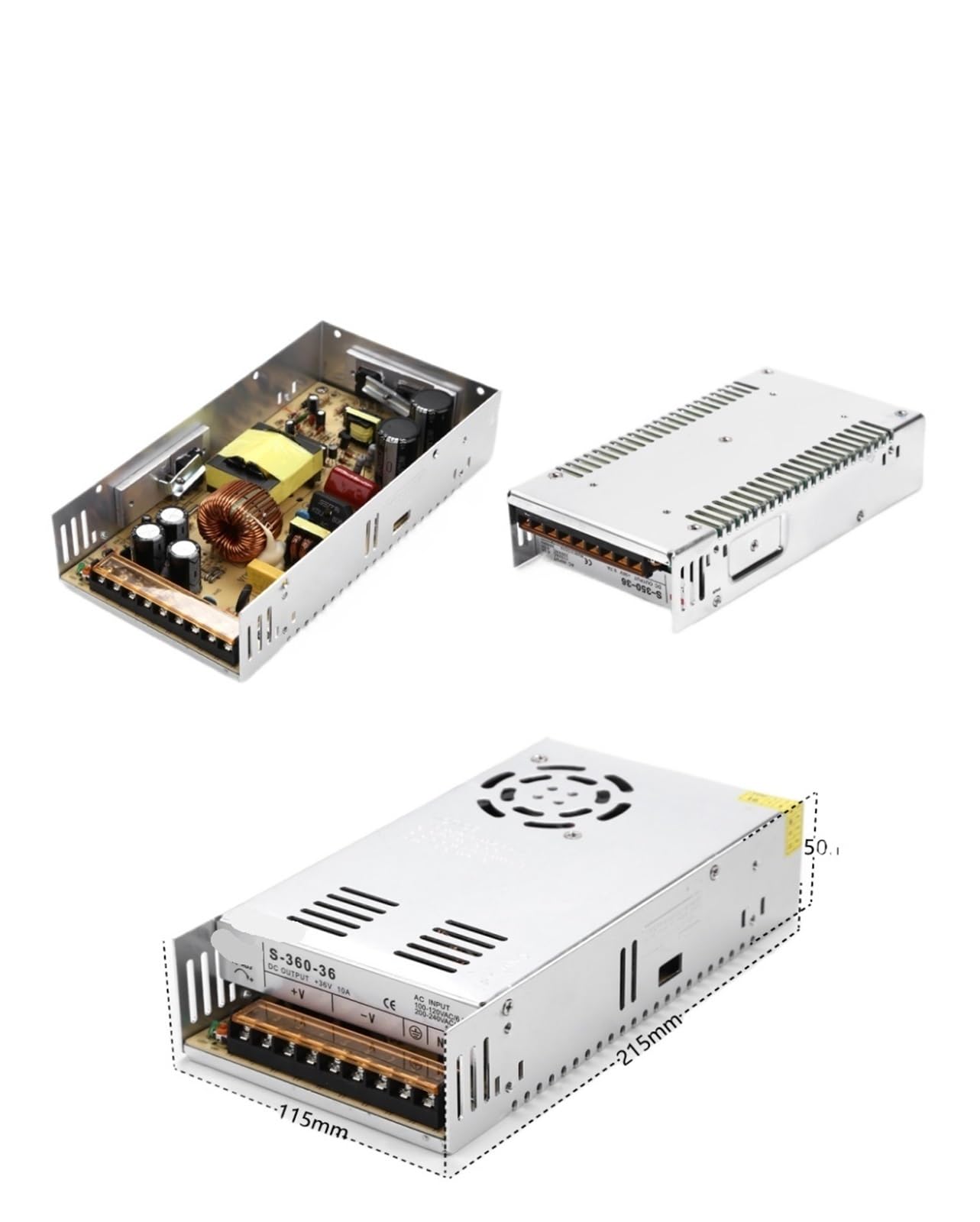 XDDQWSWA 1pcs Switching Power Supply Light Transformer AC110V 220V To DC 24V 2A 5A 10A 15A 20A Power Supply(250W)