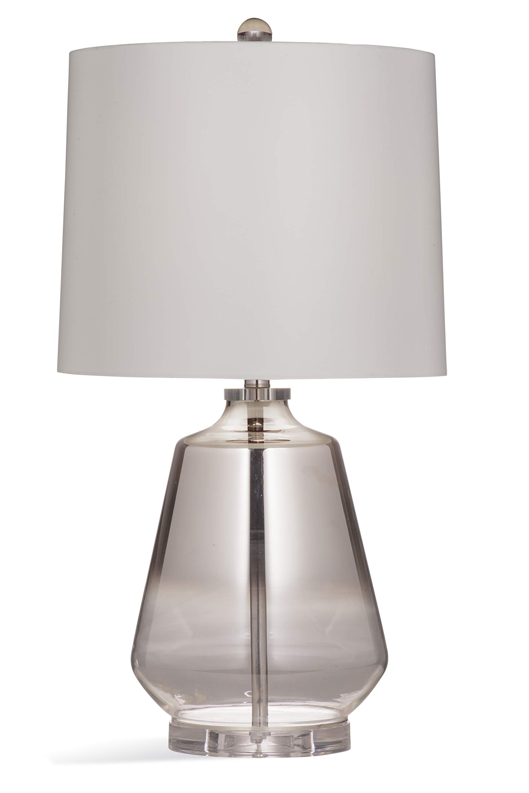 Bassett Mirror Glass Adara Table Lamp, Grey/Clear