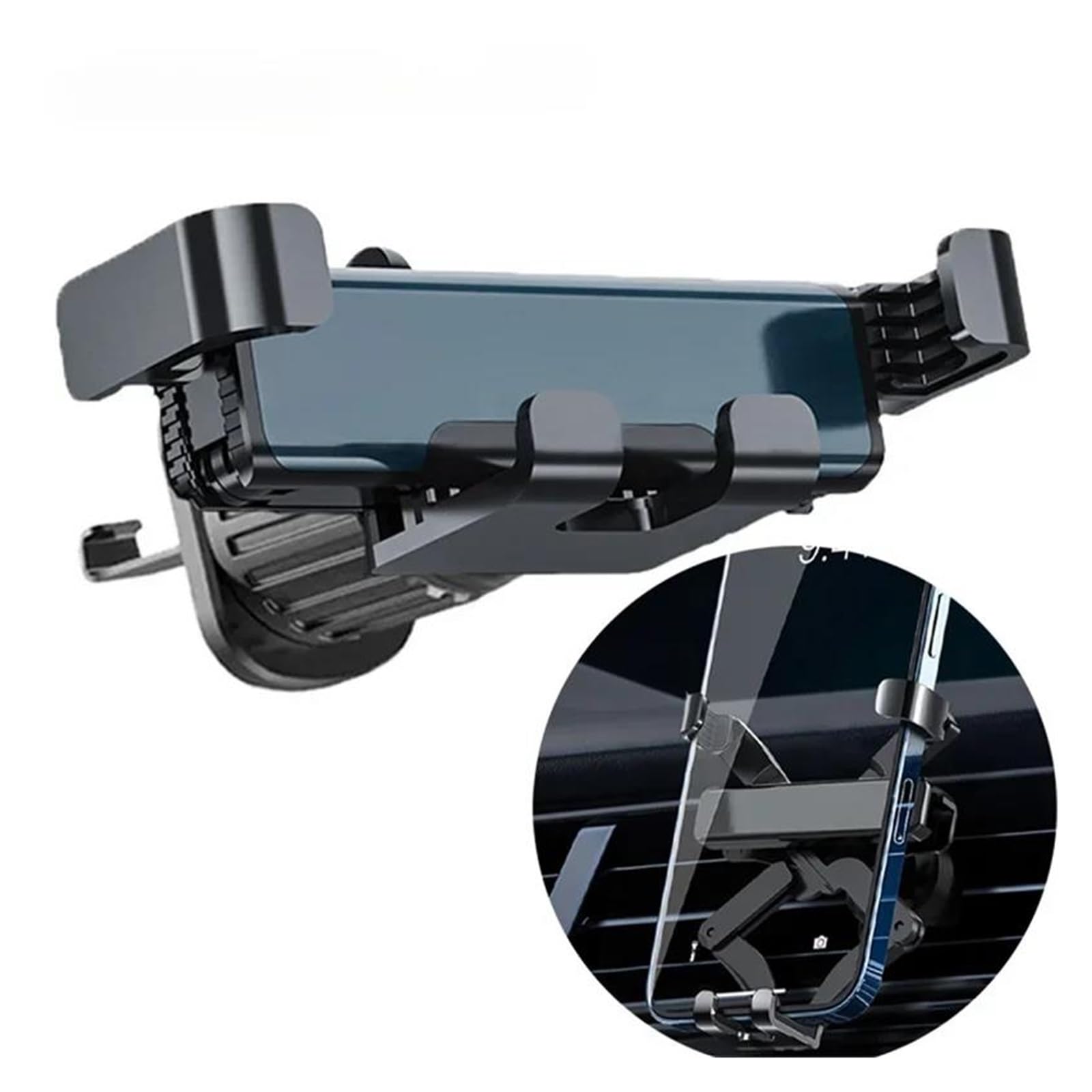 Soporte Movil Coche Soporte para teléfono de Coche con Gravedad para GPS, Compatible con teléfonos móviles de 4,7 a 6,7 ​​Pulgadas, con Clip de ventilación y Accesorio de Montaje.