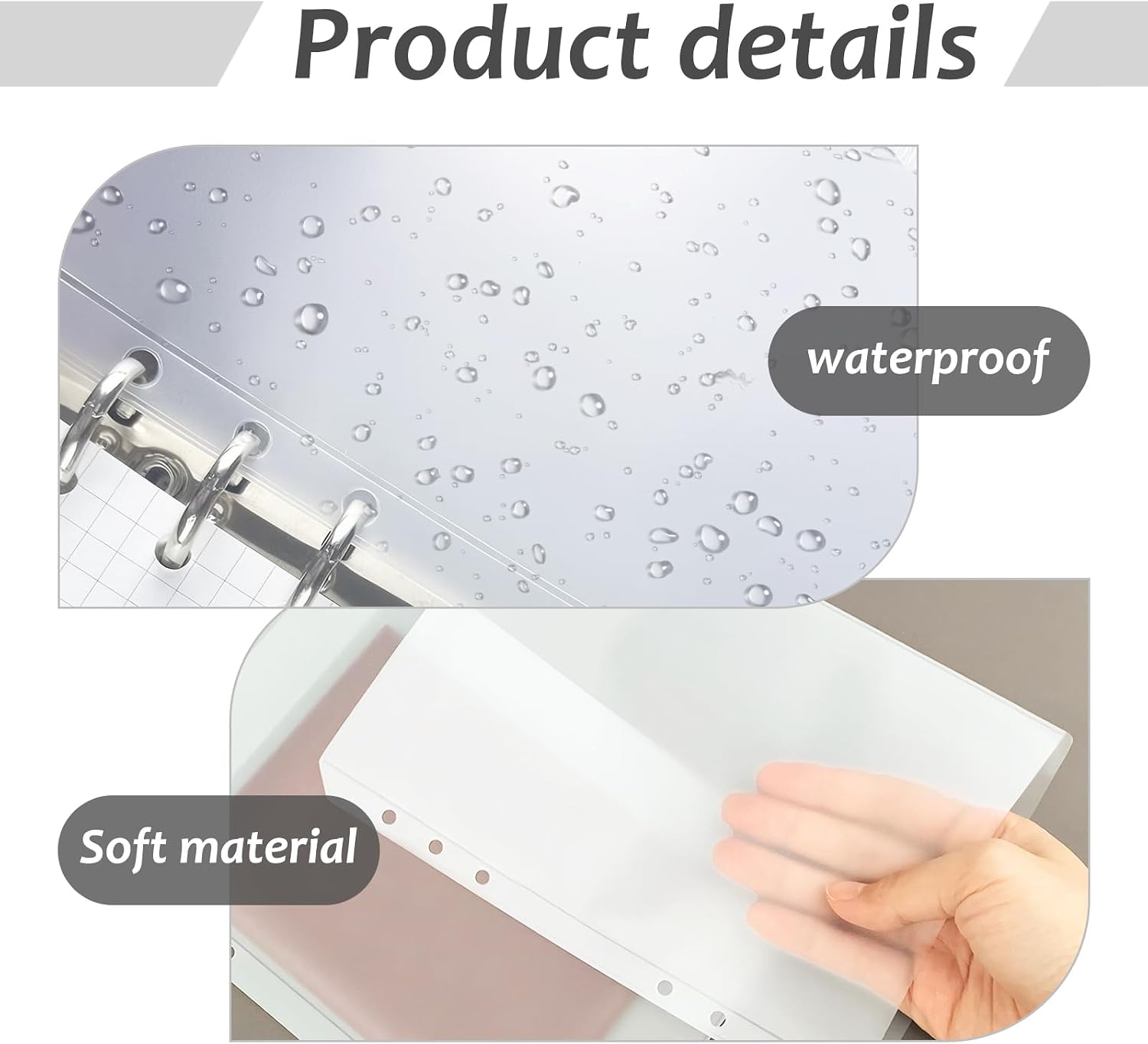 A5 Planner Inserts, 20pcs Binder Pouch, A5 Organizer Dividers Binders,Waterproof Ring Binder Pocket Sleeves, Zipper Folder Pockets, Clear Accessories Sheet Protectors image 5