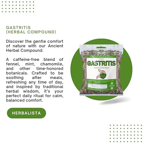 Miniatura 2 de Herbalista Gastritis-BYE - Té compuesto de hierbas 5oz (141g) - Infusión 100% natural - Compuesto Ancestral Hierbas Naturales - Hace más de 40 tazas