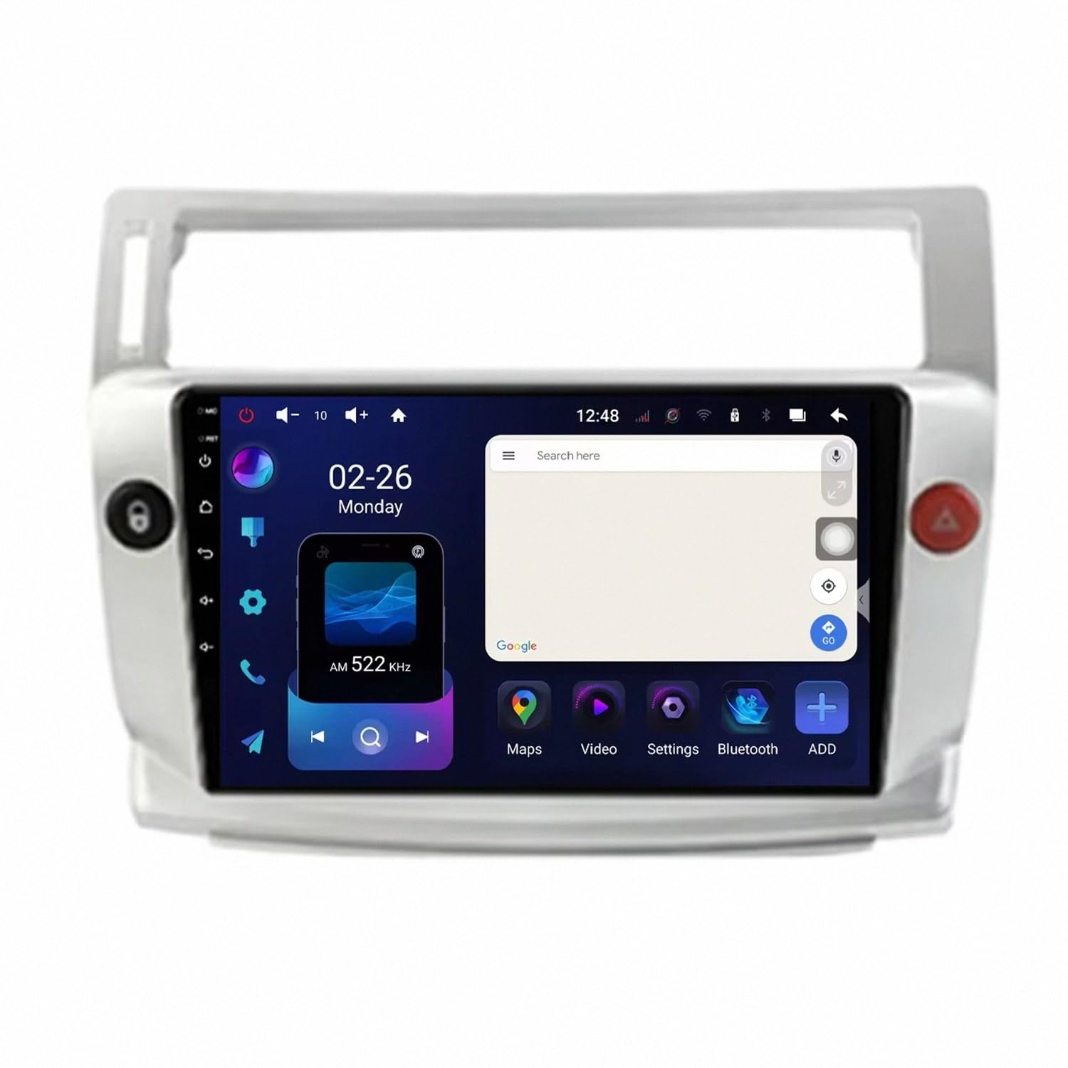 Touchscreen Auto Radio per Citroen C4 C-Triomphe C-Quatre 2004-2009 Wireless Carplay Android Auto Stereo Bluetooth Ips con Pantalla Táctil con Gps Navigatore/Swc/Mirror, 8 Nucleo 8G+256G