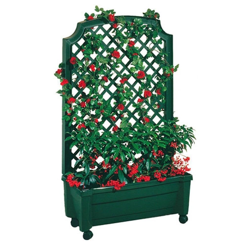 Generic Indoor/Outdoor Green Polypropylene Wheeled Trellis Planter