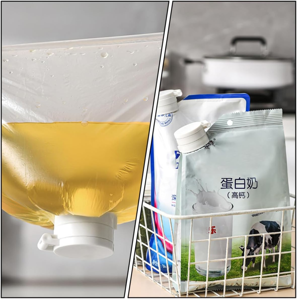 YARNOW 4pcs Pour Food Bag Clips Lightweight Pp Sealing Preservation Clips for Milk Powder and Food Storage, for Office and Travel Use