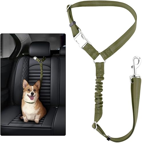 Miniatura 13 de Plutus Pet Cinturón de seguridad para perro para reposacabezas de automóvil, retención reflectante y ajustable con elástico para mayor seguridad