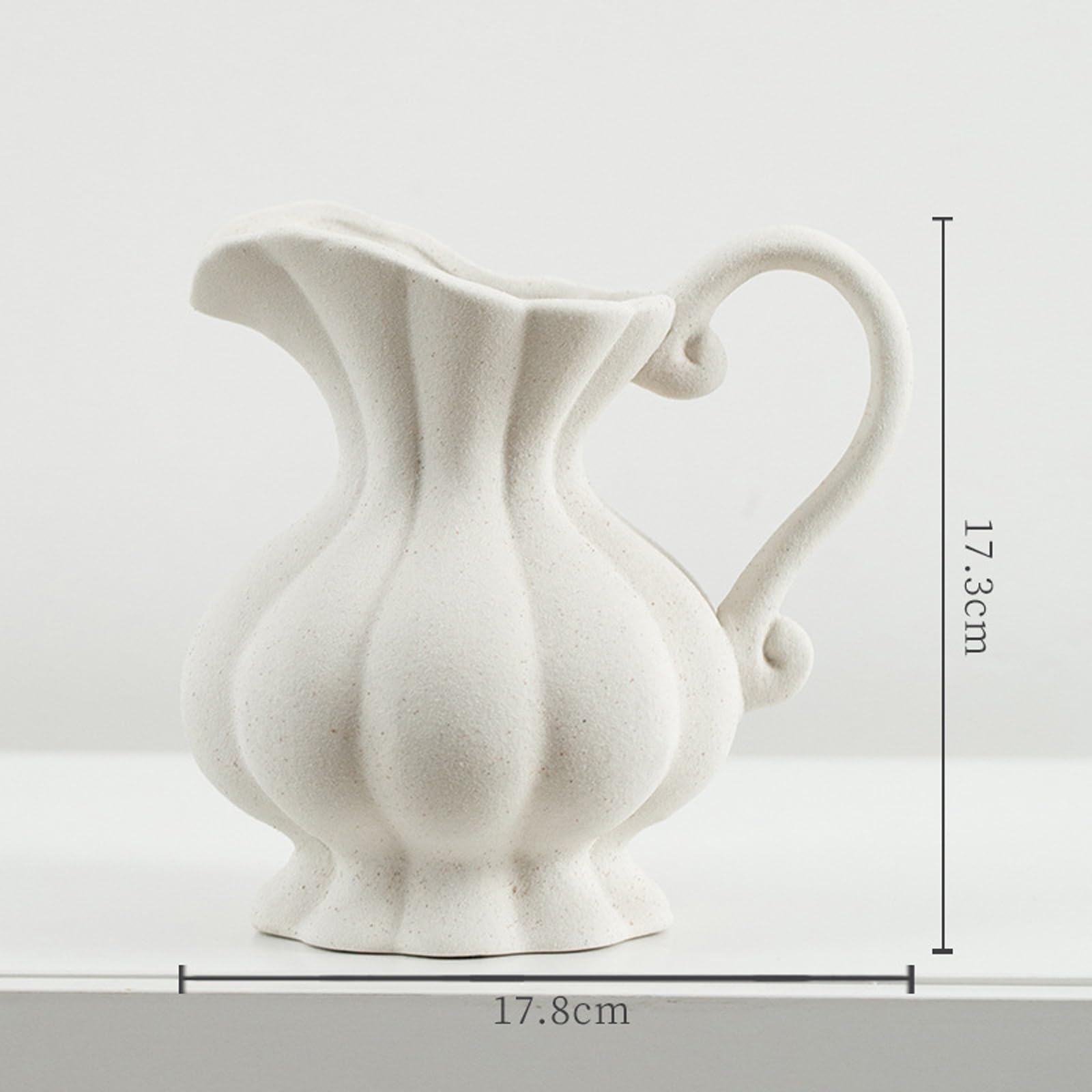 Ceramiczny wazon Wazon z kremem na kwiaty, dekoracyjny wazon z trawy pampasowej, nowoczesny mały wazon do domu Salon Stół Farm,White