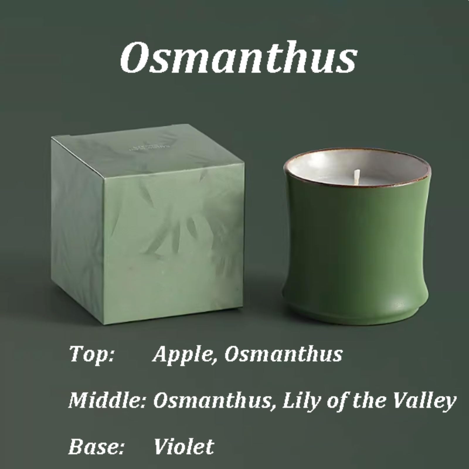 Compacto Velas de cerámica Vela de soja natural Cilindro retro Vela perfumada de larga duración for vacaciones en casa Relajación y spa no es picante(Osmanthus)