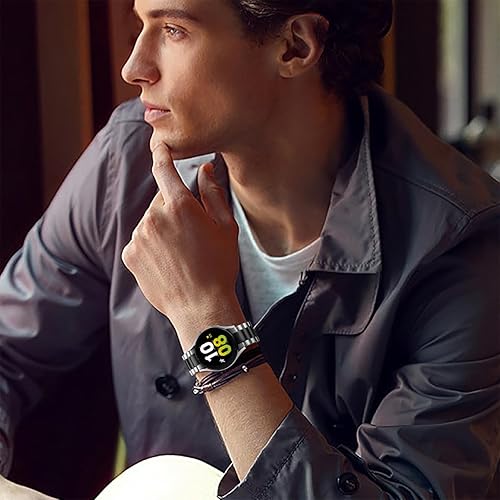 Miniatura 2 de Compatible con Galaxy Watch 6Watch 5, correa clásica de 1.57 a 1.77 pulgadas, correa de metal de acero inoxidable