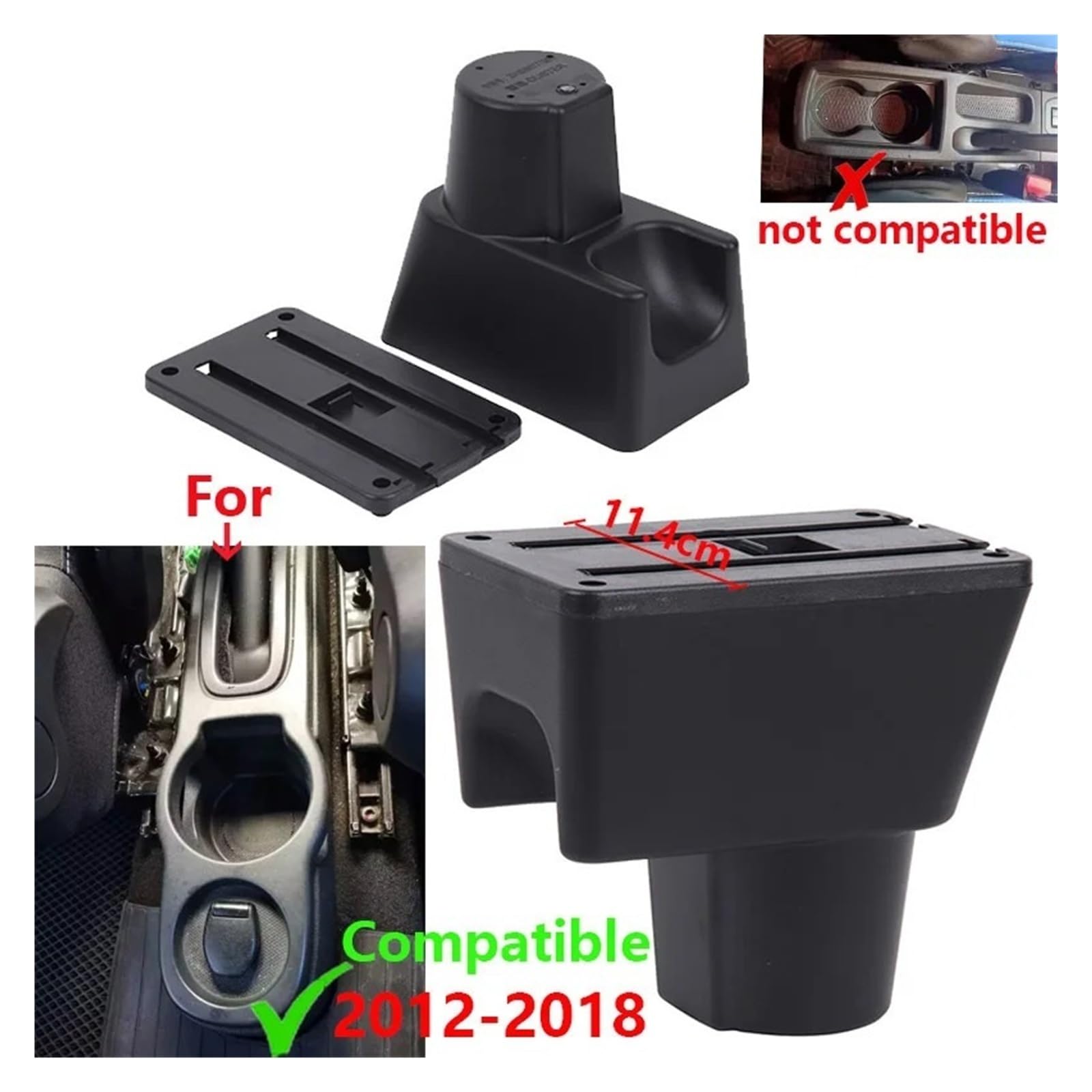 Dla Renault Duster dla Nissan Terrano 3 dla Renault Duster Oroc podłokietnik samochodowy ze schowkiem zakrzywiona powierzchnia skóra 2012-2018(C2 Black line NO USB)