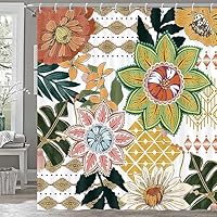 Cortina De Ducha Boheia Con Diseño De Pájaros Y Flores, Juego De