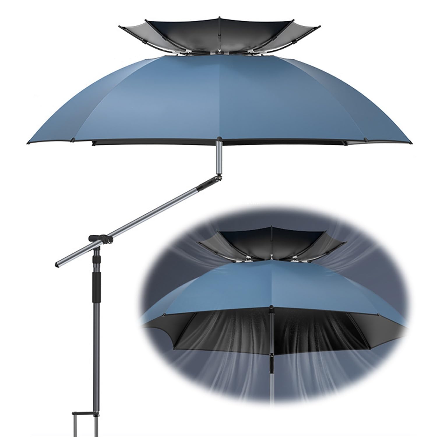 Ombrellone da pesca antivento Ombrellone da Spiaggia Portatile, Parasole Balcone Esterno Impermeabile per giardino patio piscina