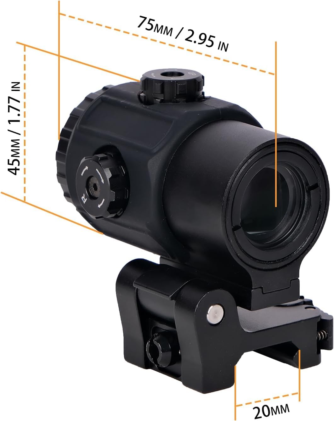 KinZon 558 G43 Visée Holographique à Point Rouge & Vert + Combinaison avec Loupe Grossissante 3X G43 + Montage Flip QD Intégré (Noir)