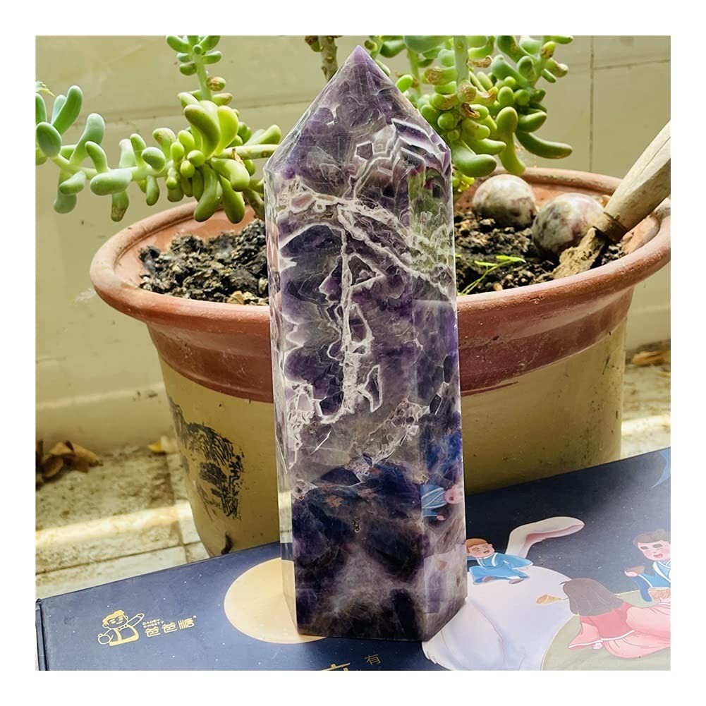 Salud y hogar 100% SUEÑO Natural AMORTHIST Crystal Wand Punto CANACIÓN DE LA CARACIÓN DE LA Decoración del hogar (Size : 900-1000g)