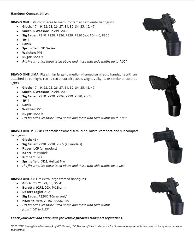 Cupolster, MultiFit Vehicle Gun Holster with Gun by VETS Tactical, Cup Holder Gun Holster