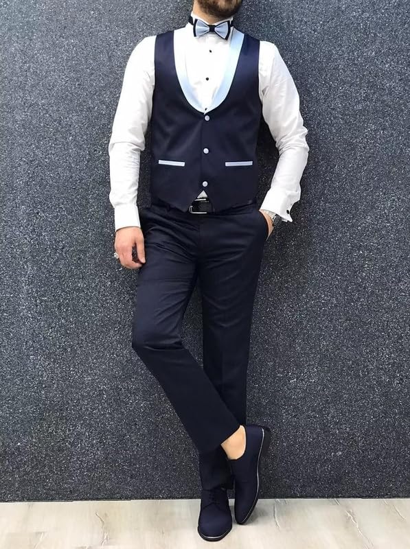 Men Suits Slim Fit,3 Piece Suit Men One Button Wedding Tuxedos Formal Prom Party Blazer Vest Pants3