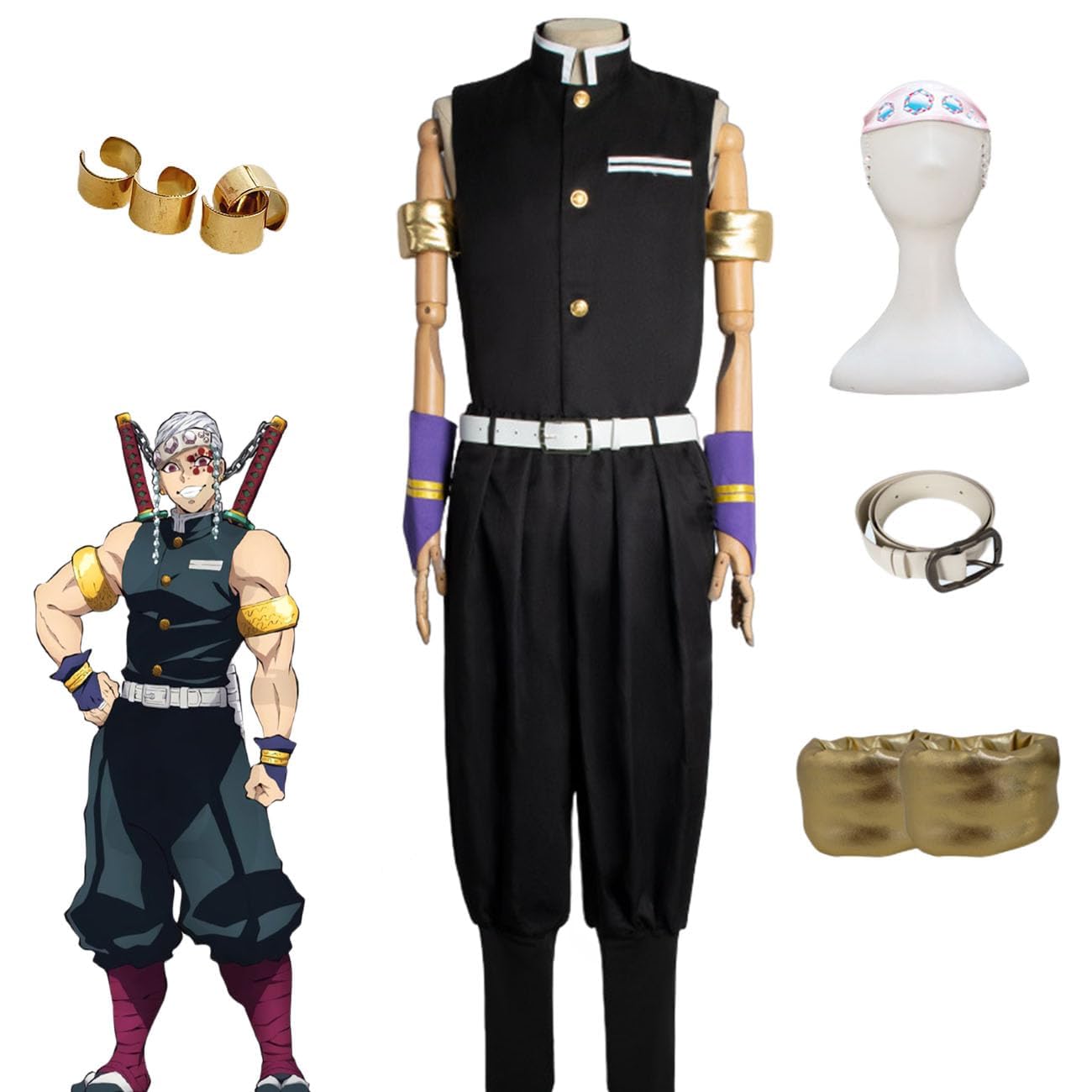 宇髄天元 柱稽古 衣装＆ウィッグセット 宇髄天元 柱稽古 衣装