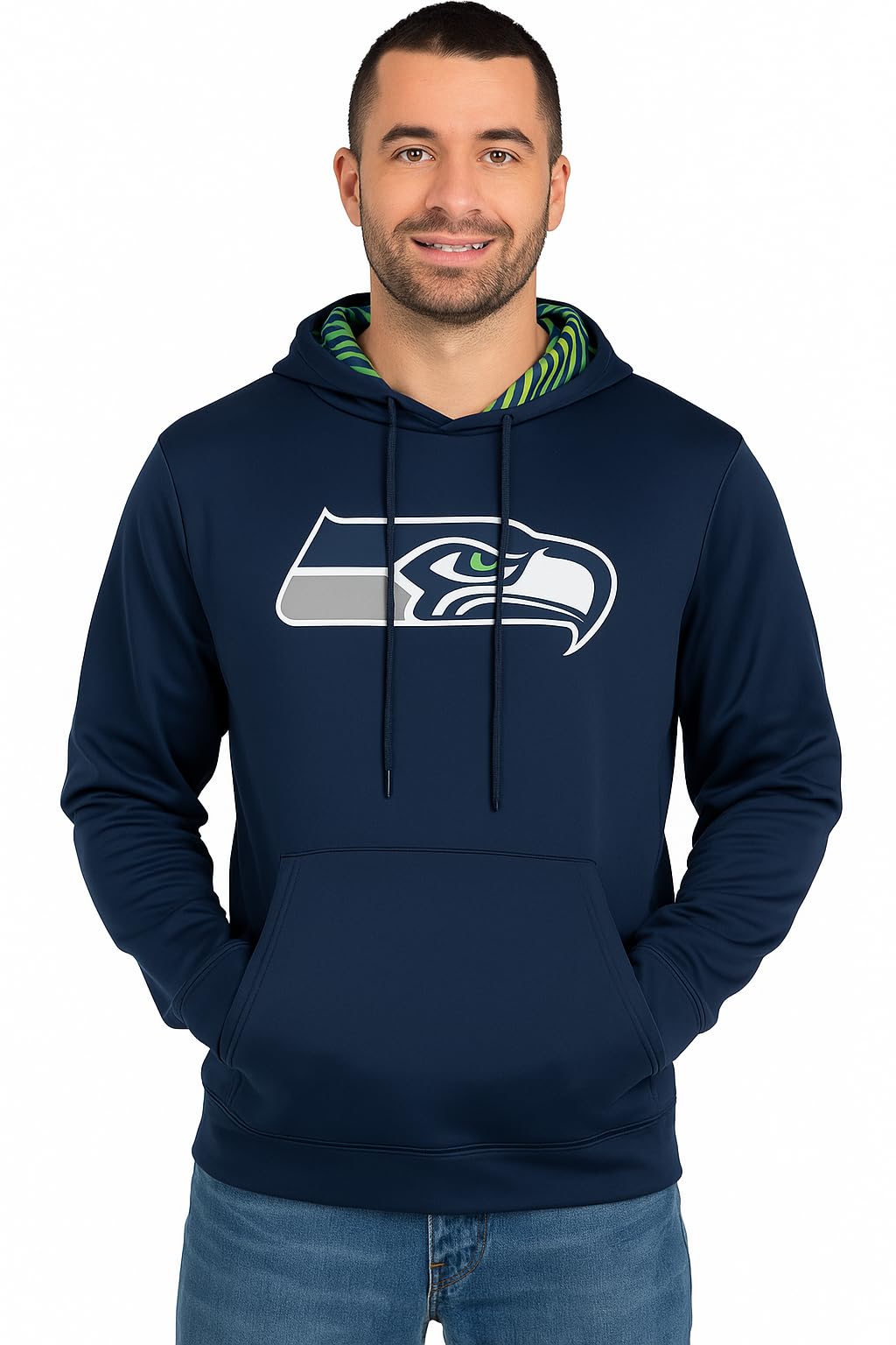 Zubaz Official NFL Hoodie with Logo and Colorful Hood Designs (Small - 5XL)