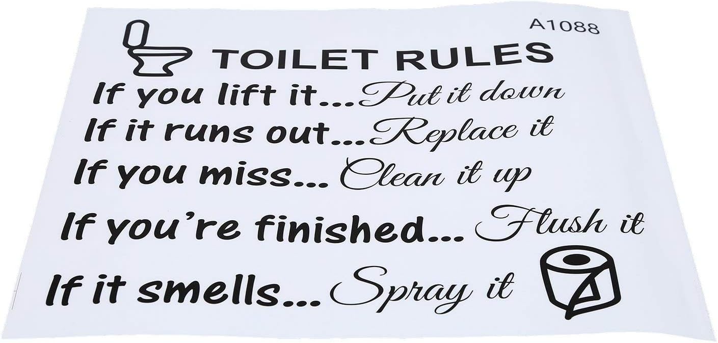 Midream Toilet Rules Bathroom Removable Wall Sticker Vinyl Art Decals DIY Home Decor 25 * 29cm, Black - Image 3