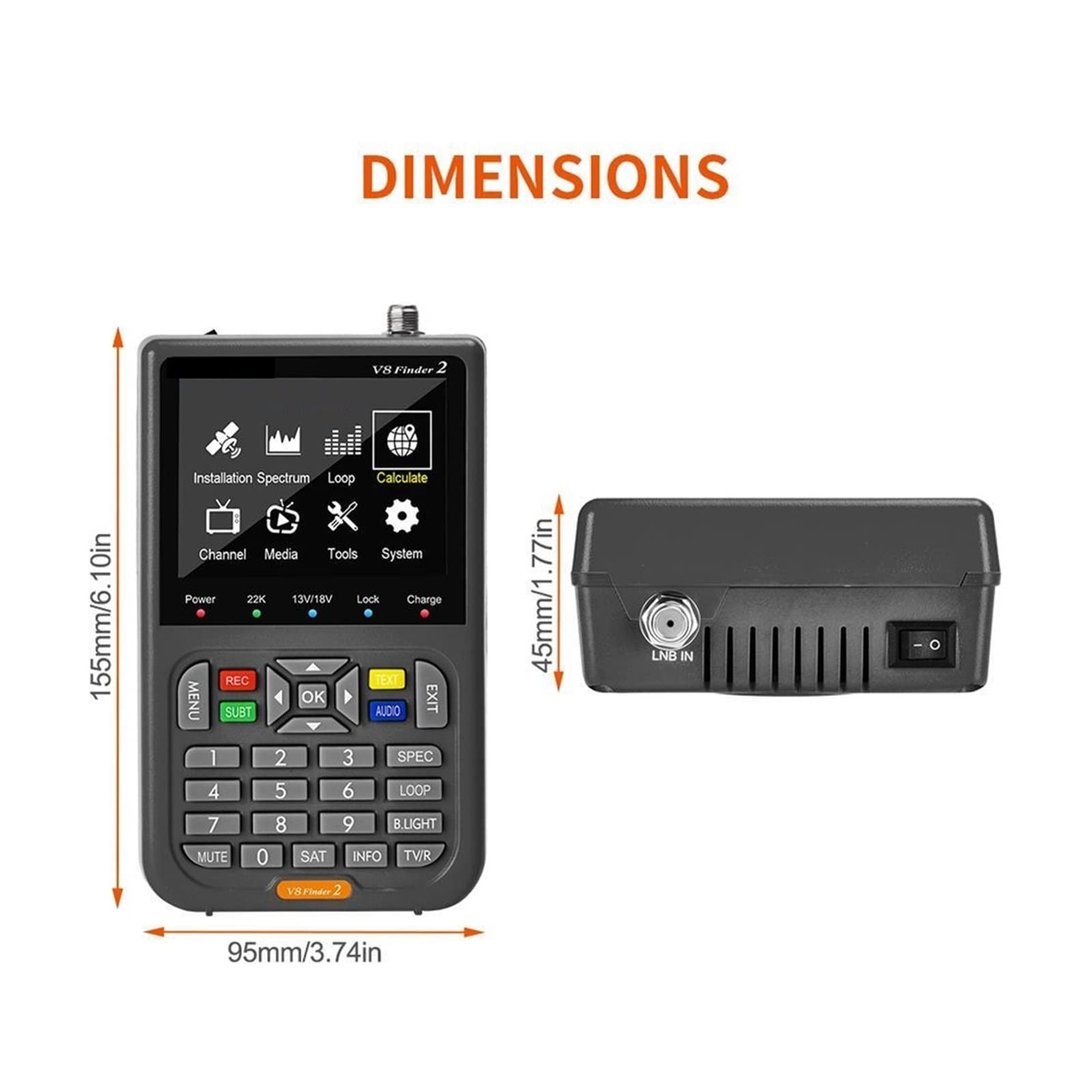 Meter Satellite Signal Finder Dvb-s2x/s2/s 2.4g Digital 1080p Hd Star compatibile for Youtube Decodificatore del ricevitore