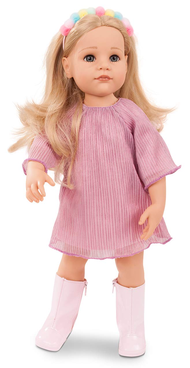 Götz 2159096 Hannah Be My Mini Me Puppe 50 cm Stehpuppe 26-TLG | für Kinder ab 3 Jahren, blonde Haare, blaue Augen, Styling-Set, Glitzeraccessoires, frisierbar, Vinylhartkörper