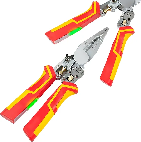 Multi Wire Stripper Tool - Wire Stripper, Voltage Tester Pliers, Hot Wire Judgment AC DC, Wire Twister, Wire Cutter and Splitting Wires